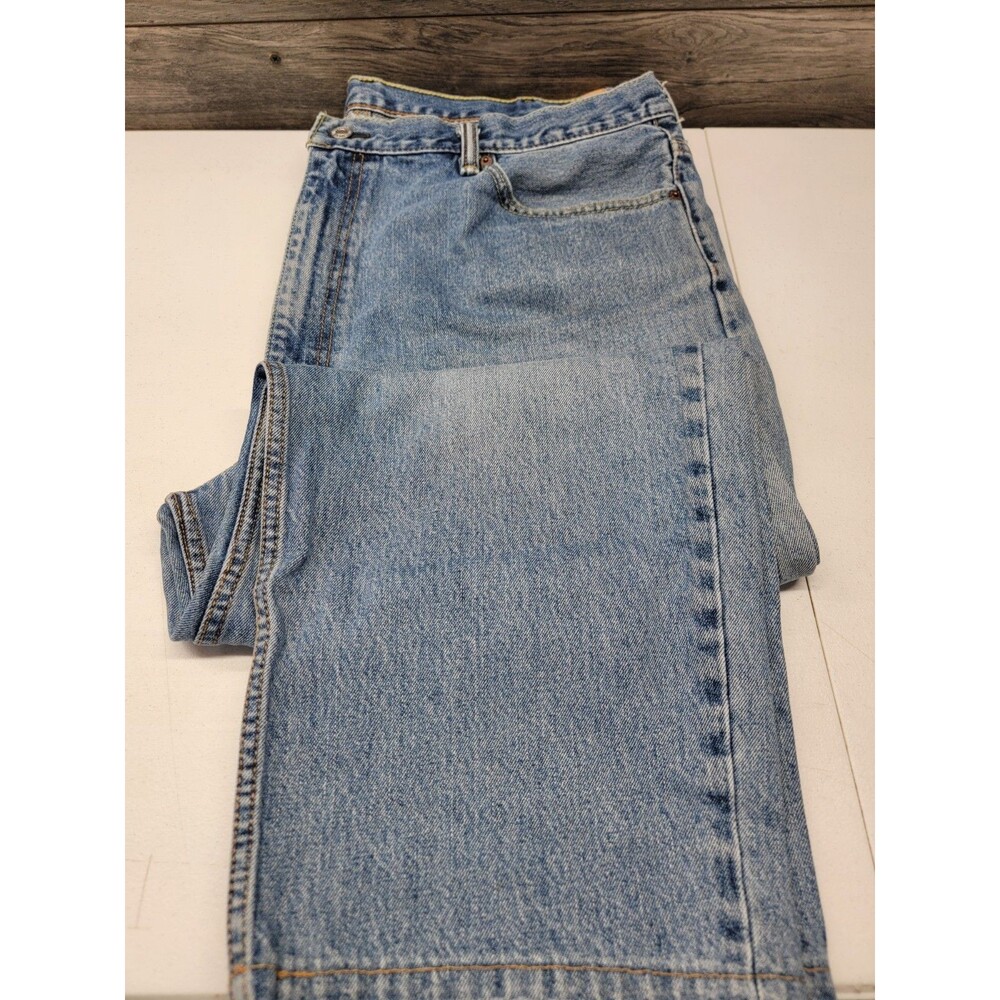 Men's 42x23 LEVI'S 550 Straight Leg Denim Medium Blue Jeans Pants